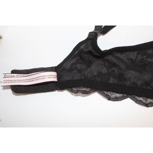 Victoria's Secret Bra 36D Dream Angles Black Silver Lace Sheer Push Up Underwire - Picture 9 of 16